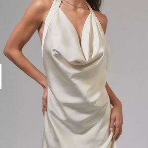 New White Satin Mini Dress